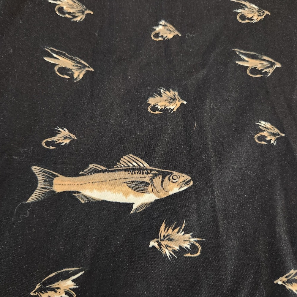 Vtg Men's Chaps Ralph Lauren Med Long Sleeve Button Down All Over Fish Print - Picture 12 of 12